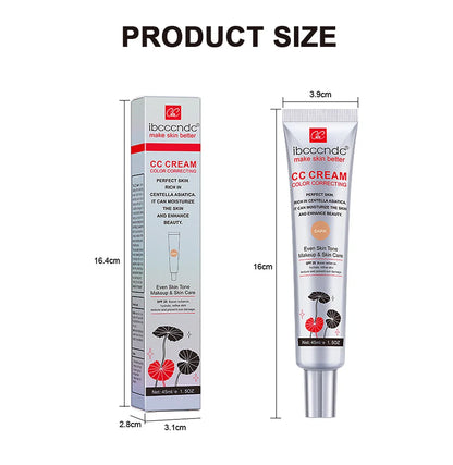 45ml Color Correcting CC Cream Facial Centella Asiatica Repair BB Cream Natural Concealer Whitening Liquid Foundation Cosmetics Beauty World Shop