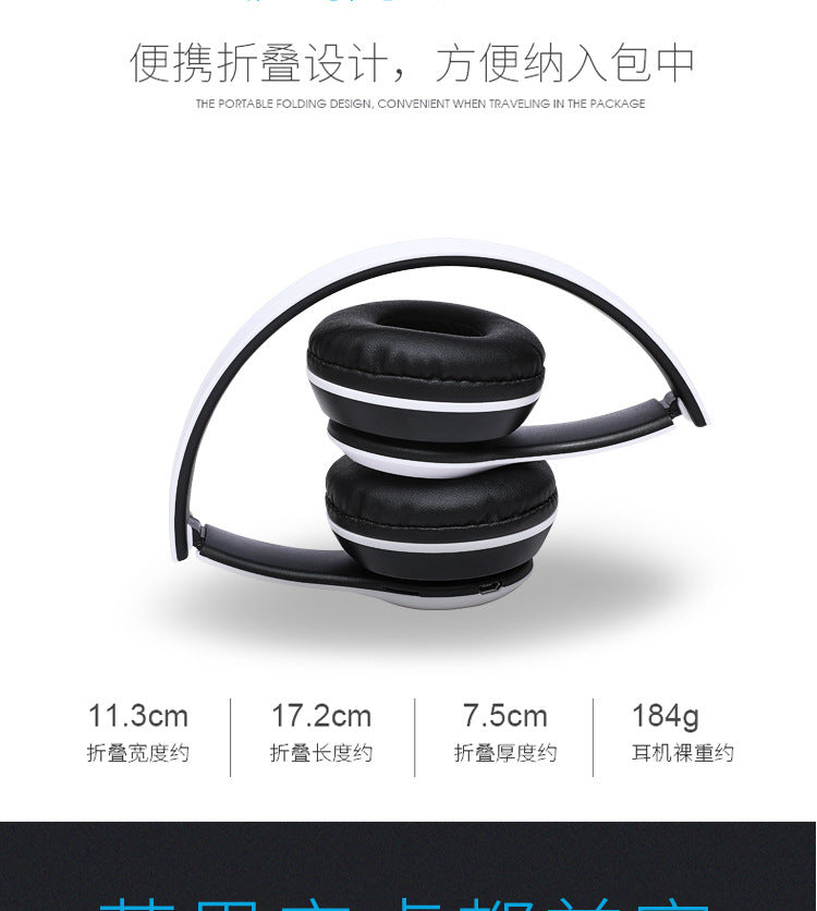 Stereo P47 Headset 5.0 Bluetooth Headset Folding Series Wireless Sports Game Headset for iPhone XiaoMi Beauty World Shop