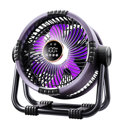 Camping Fan 20000mAh Rechargeable Portable Outdoor Camping Fan Air Circulators Wireless Tent Ceiling Fans with Hook and Light Beauty World Shop