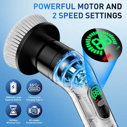 Household Cordless Spin Scrubber Kitchen Gadgets Hair Brushes Bathroom Broom Toilet Mops Electric Multipurpose Cleaning Brush Beauty World Shop