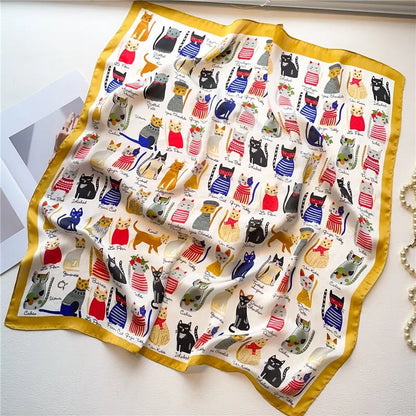 70cm Silk Feeling Square Scarf Women Satin Bandana Print Scarves Head Band Fashion Lady Hair Shawl Wrap Female Neckerchief Hijab Beauty World Shop