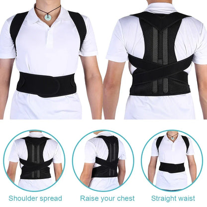 Reinforced Belt Lumbar Column Posture Corrector Vest  Adjustable Back Support Strap Shoulder Spine Brace Neck Stretcher Trainer Beauty World Shop