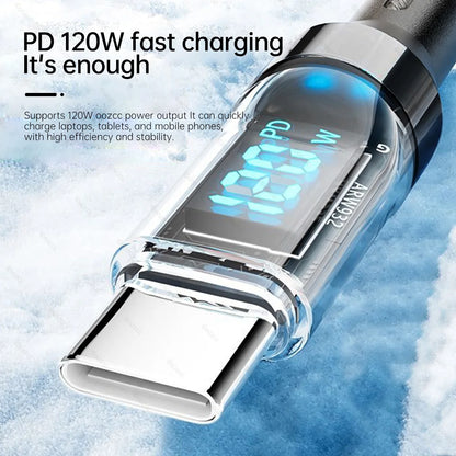 OOZCC LCD Watt Display Cable, Max 120W Super Fast Charging USB Type C Cable Data Transfer, USB A to Lightning for IPhone14 Pro Beauty World Shop