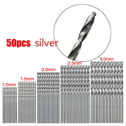 100/50Pcs Titanium Coated Drill Bits HSS High Speed Steel Set Tool Quality Power Tools 1/1.5/2/2.5/3mm Beauty World Shop