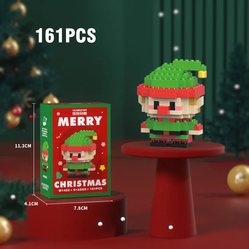 Christmas Building Block Santa Claus Snowman Elk Tree Micro Brick Puzzle Assembly Model Home Decoration Xmas Party Gift Kid Toy Beauty World Shop