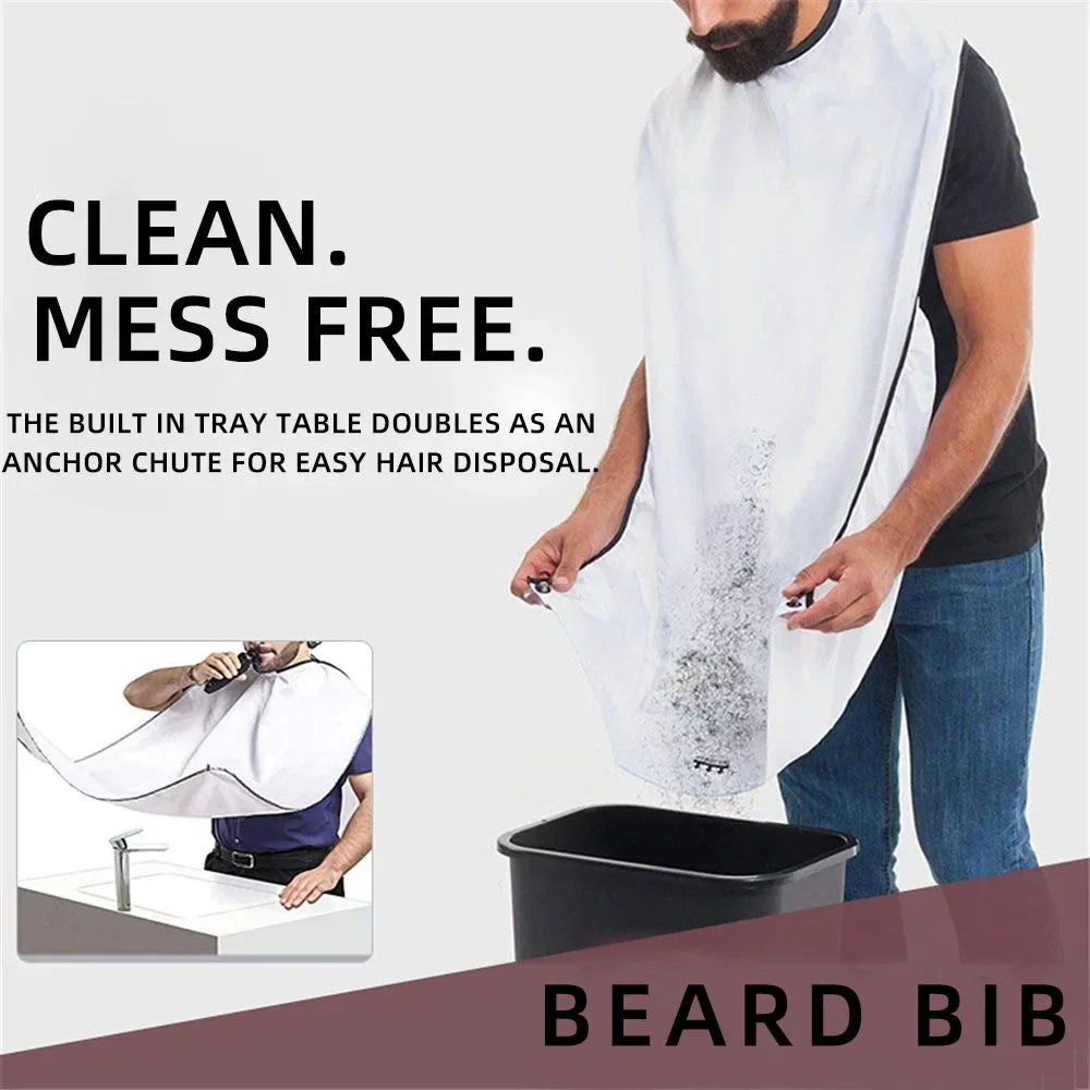 Male Shaving Apron Beard Catcher Cape Care Bib Face Shaved Hair Adult Bibs Shaver Cleaning Hairdresser for Man Clean Apron Gift Beauty Fashion