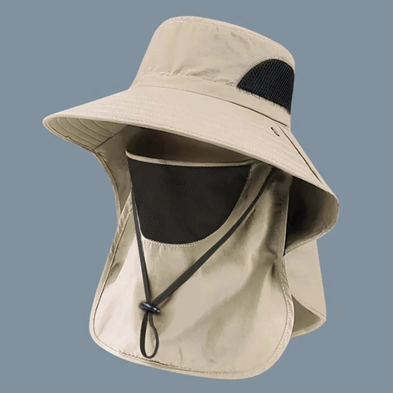 Summer Sun Hats UV Protection Outdoor Hunting Fishing Cap For Men Women Hiking Camping Visor Bucket Hat Neck Flap Fisherman Hat Beauty World Shop