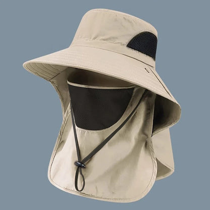Summer Sun Hats UV Protection Outdoor Hunting Fishing Cap For Men Women Hiking Camping Visor Bucket Hat Neck Flap Fisherman Hat Beauty World Shop