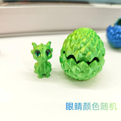 3D Printed Toys Artistic Dragon Egg Statue Small Hatching Dragon Figure Modern Home Decoration Miniature Desk Decor Beauty World Shop