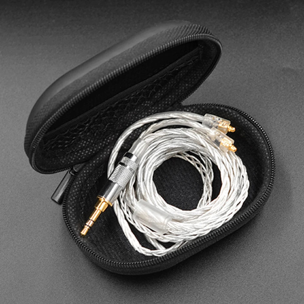 1-20PCS KZ Earphones Oval Storage Bag Wired Headphones PU Zipper Storage Box Portable Hold Case Container for KZ BA10 AS10 ES4