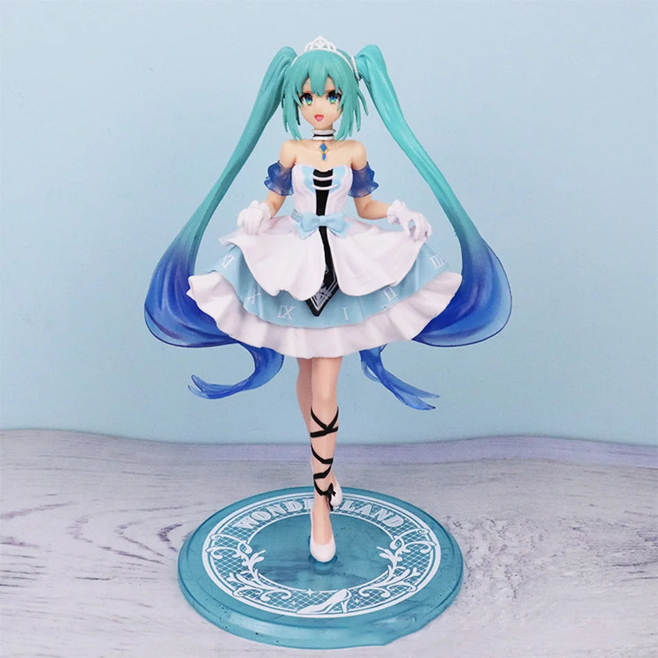 New 20cm Desktop Cute Hatsune Miku Kwaii Style Anime Figure Toys PVC Model Collector Doll Birthday Gift Beauty World Shop