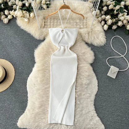 YuooMuoo Chic Fashion Sexy Package Hips Split Knitted Summer Dress 2025 Women Slim Elastic Bodycon Party Dress Streetwear Outfit Beauty World Shop