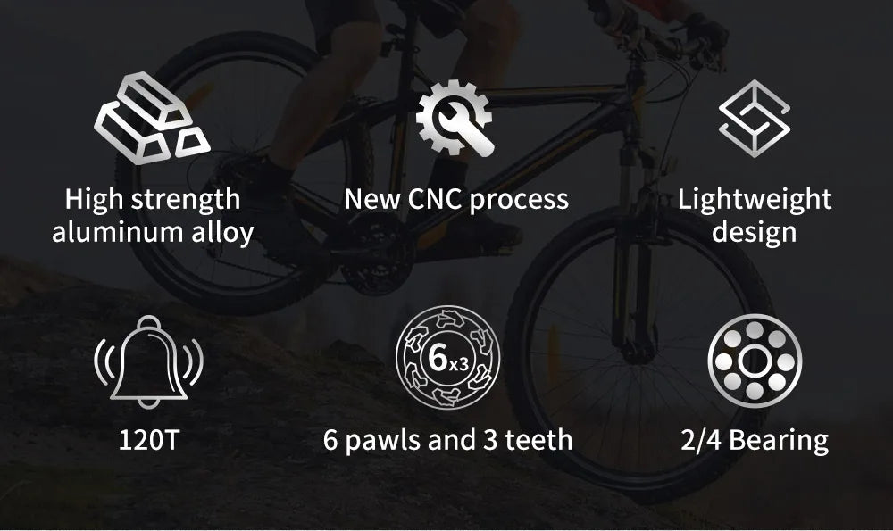 TANKE 120 Click Hub Bearing MTB Hub Front Rear 32 36 Holes Disc Brake Bicycle Hubs 7 8 9 10 11 12 Speed Quick Release 6 Pawl Hub Beauty World Shop