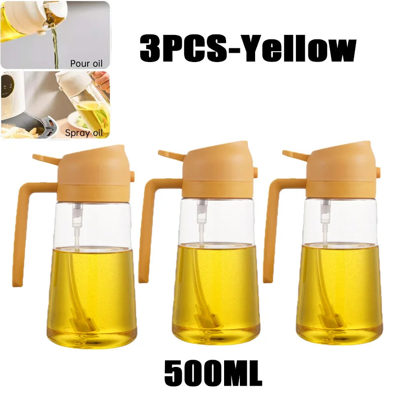 200/300/500ml Oil Spray Bottle BBQ Cooking Olive Oil Sprayer Plastic Baking Oil Spray Empty Bottle Vinegar Bottle Or  Oil brush Beauty World Shop