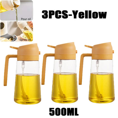 200/300/500ml Oil Spray Bottle BBQ Cooking Olive Oil Sprayer Plastic Baking Oil Spray Empty Bottle Vinegar Bottle Or  Oil brush Beauty World Shop