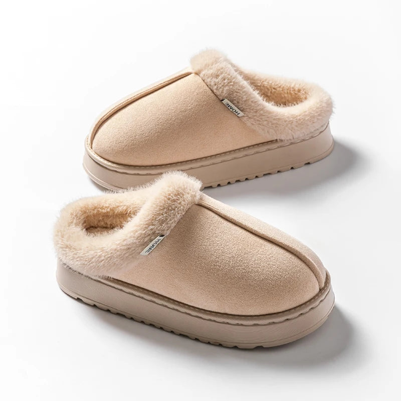 Fashion Women Fluffy Slippers for Autumn and Winter Indoor EVA Thick Sole Anti-Slip and Warm Unisex Slippers for Winter Beauty World Shop