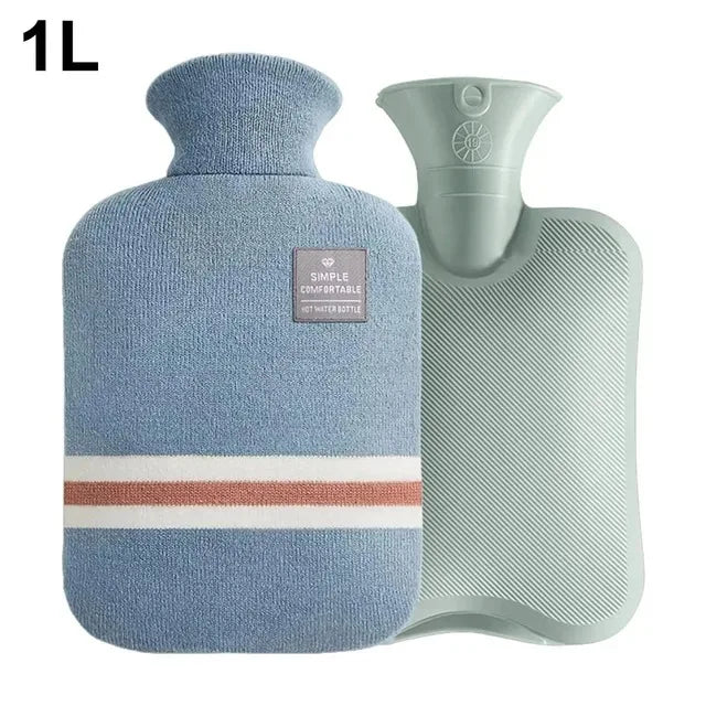 Hot Water Bottle with Knitted Cover Durable 1L/2L Hot Water Bag for Pain Relief Hot Cold Therapy Hand Feet Warmer Women Gifts Beauty World Shop