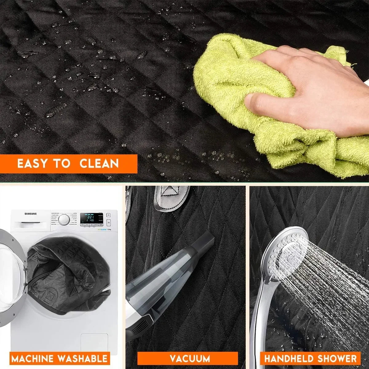 Dog Car Rear Seat Protective Cover Waterproof Dirt Resistant Pet Seat Cover Black Shoulder Strap Hammock Pet Travel Mattress Beauty World Shop