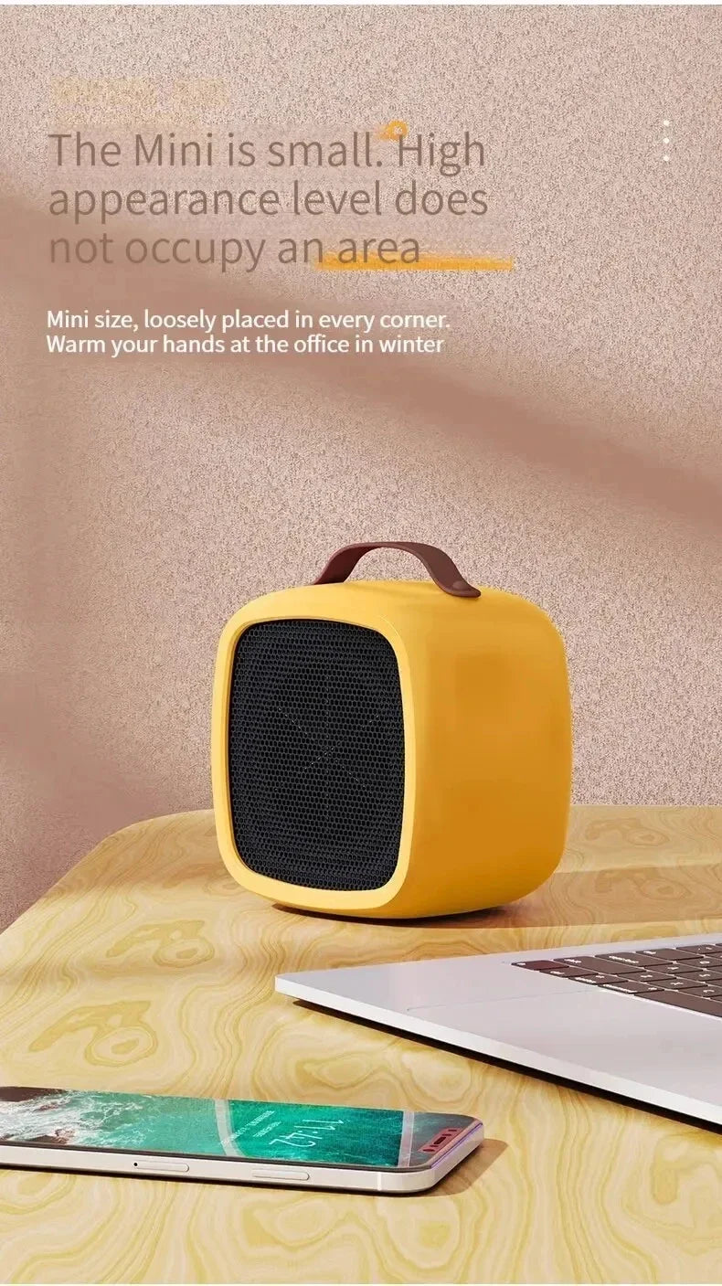 Portable Electric Heater Small Space 500W Fast Heating Lightweight Desktop Warm Air Heater Indoor Office Warmer Fan