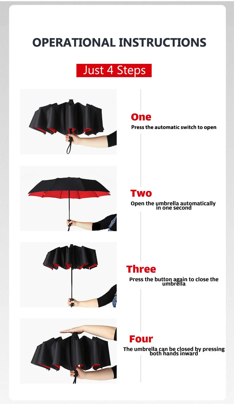 Windproof Double Layer Fully Automatic Resistant Umbrella Beauty World Shop