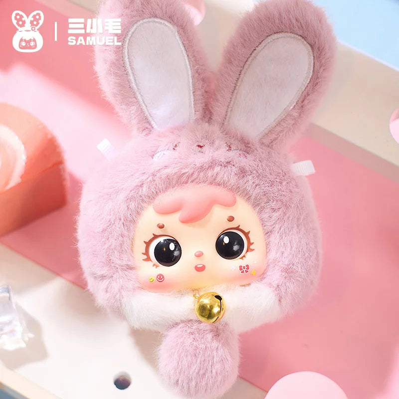 Samuel Mini Wealth Rabbit Blind Box Series Plush Toys Kawaii Backpack Doll Pendant Desktop Ornament Mystery Box Peripheral Gifts Beauty World Shop