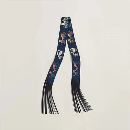 130x5cm Tassel Cashew Print Scarf Women's All-season Twill Silk Decorative Ribbon Multi-purpose Bag Hair Tie Belt Scarf Beauty World Shop