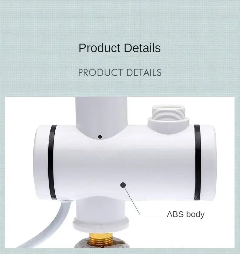 3000W Electric Kitchen Water Heater Tap Instant Hot Water Faucet Heater Cold Heating Faucet Tankless Instantaneous Water Heater Beauty World Shop