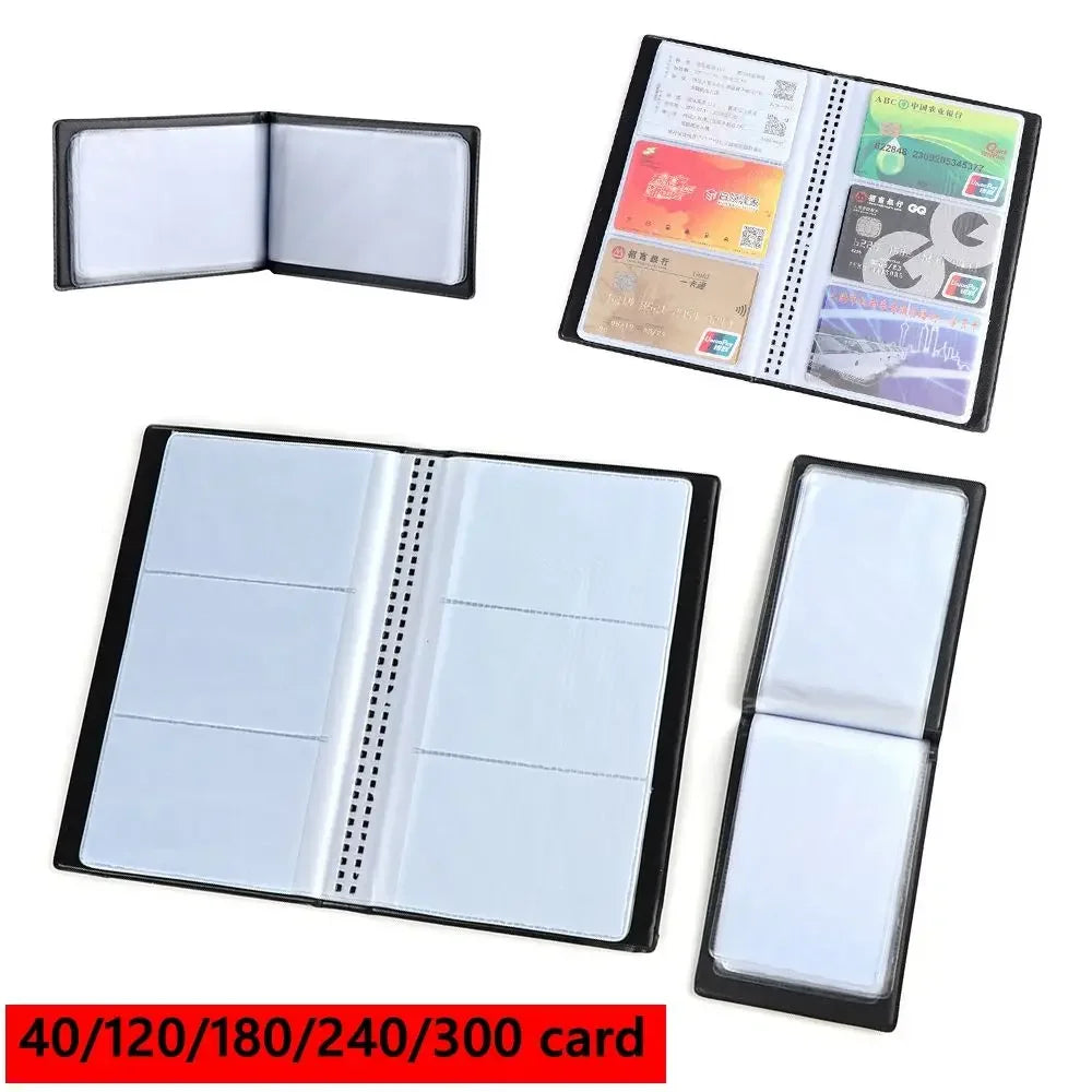 40/120/180/240/300 Cards ID Credit Card Holder Book Case Organizer Leather Business Cards ID Credit Card Holder Case Cards Album Beauty World Shop