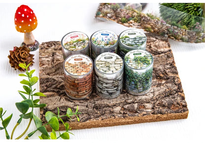 2 Roll PET Tape Green Field Flower Wall Series Sealing Stickers Album Diary Decoration Phone Case Sticker Notebook Accessories Beauty World Shop