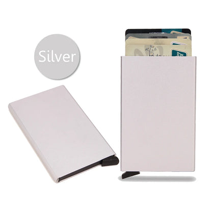 Rfid Smart Wallet Card Holder Metal Thin Slim Men Women Wallets Pop Up Minimalist Wallet Small Black Purse Vallet Walets for Men Beauty World Shop
