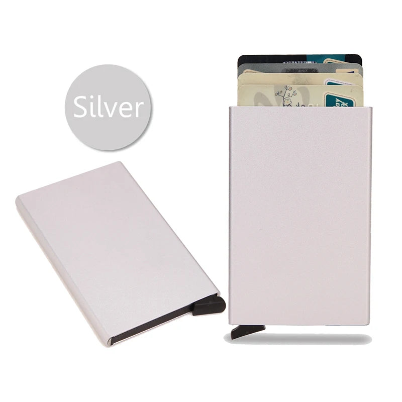 Rfid Smart Wallet Card Holder Metal Thin Slim Men Women Wallets Pop Up Minimalist Wallet Small Black Purse Vallet Walets for Men Beauty World Shop