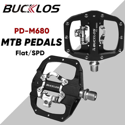 BUCKLOS Mountain Bike Pedals 3 Sealed Bearing PD-M680 Dual Clipless Flat & Lock Pedal Aluminum Cycling Pedals Fit Shimano SPD Beauty World Shop