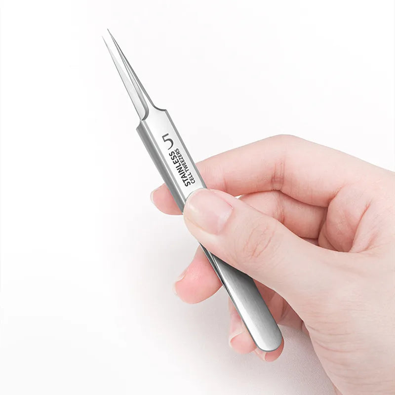 1 Pack Extra Fine No. 5 Cellular Acne Blackhead Tweezers - Facial Beauty Remove Acne Needle Tools for Skin Care Beauty World Shop