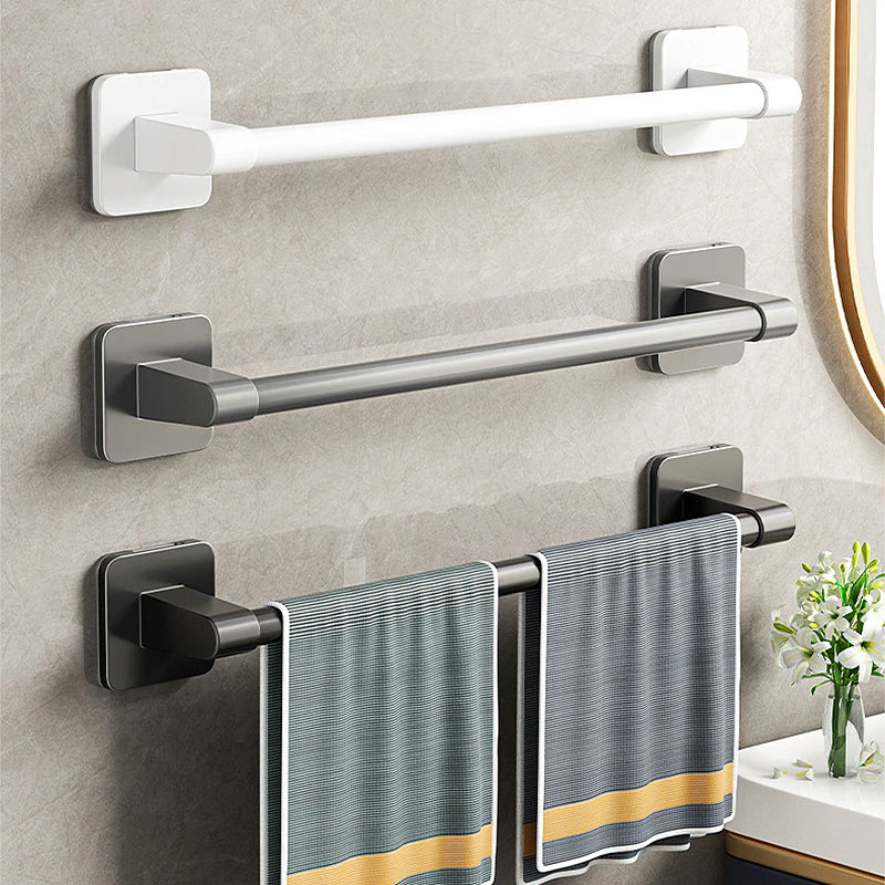 Bathroom Towel Holder White Without Drilling Bathroom Gray Towel Rack Towel Bar Self-Adhesive Bathroom Towel Rack Towel Rail Beauty World Shop