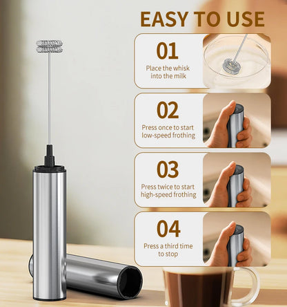 Kitchen Powerful Stirrer Milk Frother Handheld Foam Maker for Lattes Whisk Drink Mixer Coffee Electric Rechargable Egg Beater Beauty World Shop