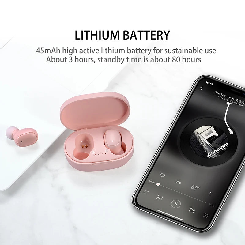 Original A6S TWS Headset Wireless Earphones Bluetooth Headphones Sport Stereo Fone Bluetooth Earbuds for Xiaomi Huawei iPhone Beauty Fashion