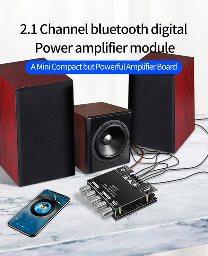 ZK-MT21 Sound Amplifier Module 2x50W+100W 2.1 Channel Subwoofer Bluetooth 5.0 Digital Power Amplifier Board AUX 12V/24V Stereo Beauty World Shop