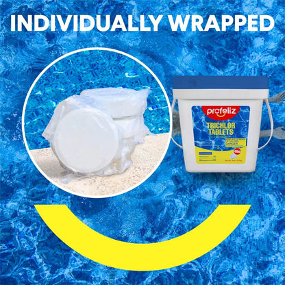 PROFELIZ Chlorine Tablets 3 Inch for Swimming Pools, Kills Bacteria and Stops Algae, Slow Dissolving,Pool Chlorine Tablets,4lbs Beauty World Shop