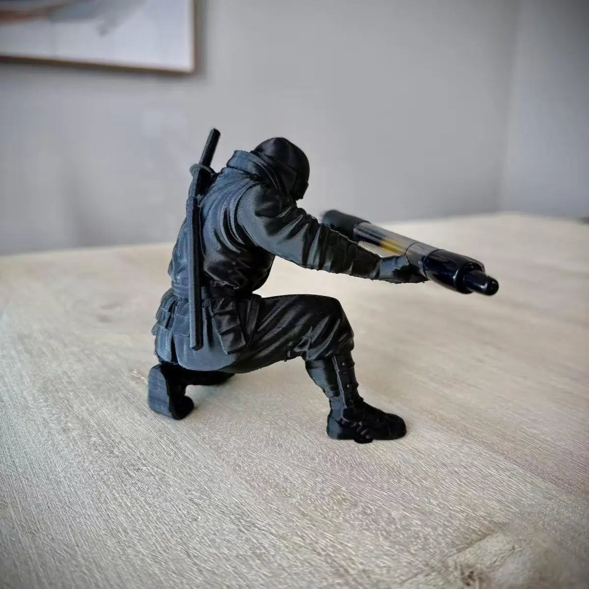 Desktop Art 3D Printed Ninja Pen Holder Unique Figurine Stationery Organizer Pencil Figurines Desk Decor Craft For Pen Storage Beauty World Shop
