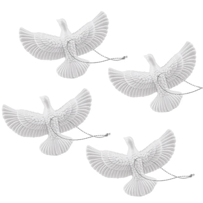 1/4pcs Resin White Dove Christmas Ornaments Xmas Tree Hanging Pendants 2026 New Year Party Home Wall DIY Decoration Kids Gifts Beauty World Shop