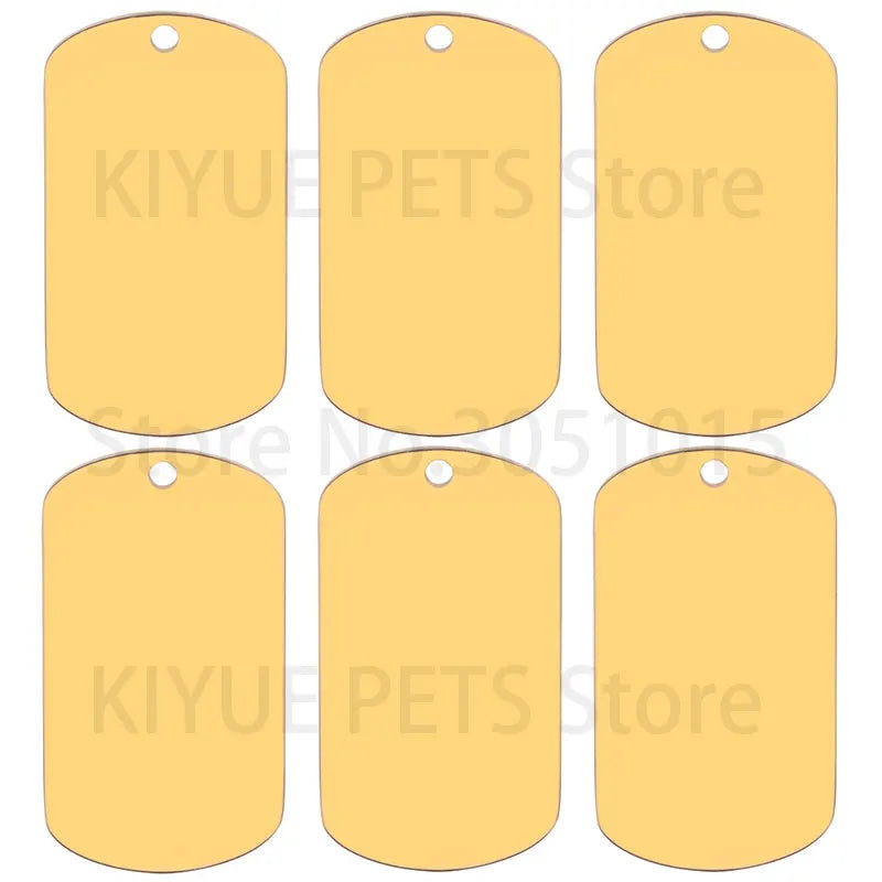 10 Pcs Blank ID Tag Stainless Steel Military  Name Plate Keychain For DIY Accessories Custom Logo Name Women Men Keychain Ring