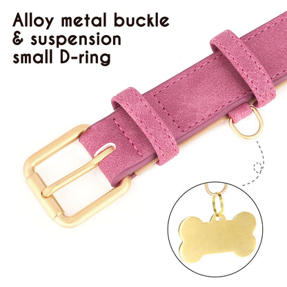 Soft Padded Dog Collar Leash Set PU Leather Pet Dog Collars Necklace With Walking Lead Rope Adjustable For Small Medium Dogs Pug Beauty World Shop