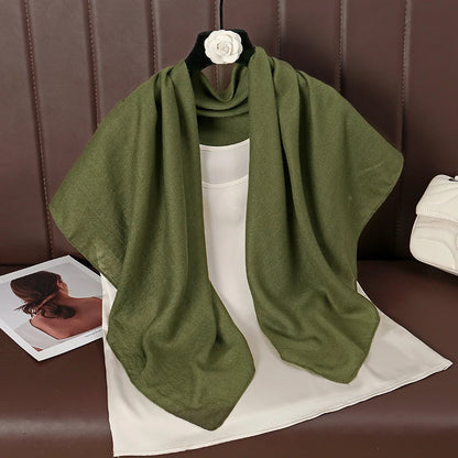 90*90cm Thin Soft Square Scarves for Women Simplicity Solid Color Cotton Linen Headscarf Muslim Female's Hijabs Bag Accessories Beauty World Shop