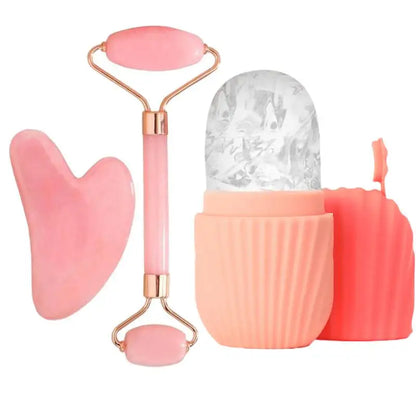 1/2/3pcs Ice Face Roller Facial Skincare Ice Roller Set,Facial Roller GuaSha FaceTool Set,Face Massage Roller Lifting Contouring Beauty World Shop