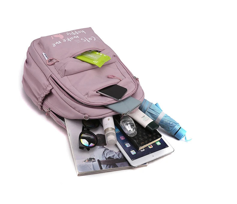 Girl School Bag Backpack Back Pack For Teenager Women Children Female Pink Schoolbag Primary High Bagpack Class Teens Child Kids Beauty World Shop