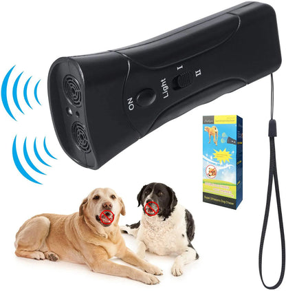 Double Ultrasonic Pet Dog Repeller Anti Barking Stop Bark Training Device High Power Dog Training Repellents not include Battery Beauty World Shop