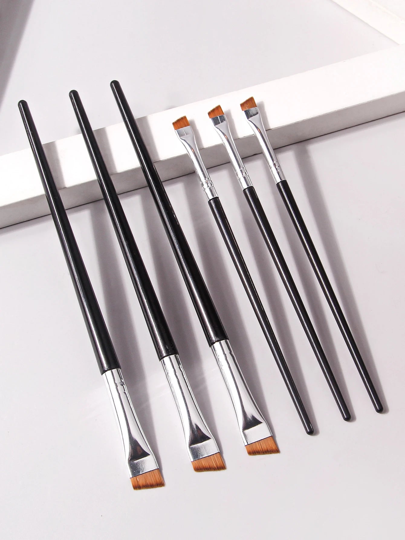 6 Pcs popular eye makeup brush high-end ultra-fine thin bevel brush eyeliner brush eyebrow dyeing beauty makeup tools Beauty World Shop