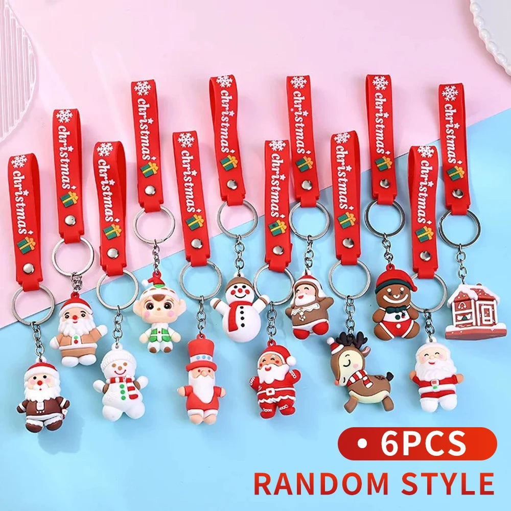 1/3/6PCSChristmas Keychain - Santa Claus Christmas Eve Gift - Doll Pendant - Couple Car And Bag Decoration Small Gift - Company Beauty World Shop