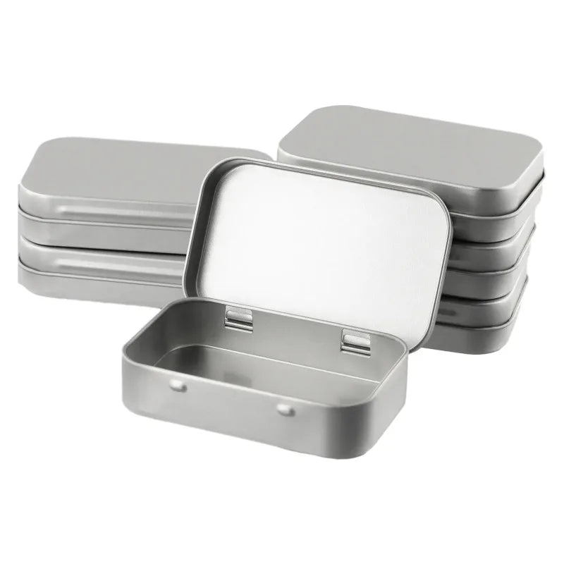 6Pcs Mini Metal Tin-Plated Slide Cover Storage Box Portable Cosmetic Organizer Jewelry Pill Cases Wedding Favor Container Beauty Trend Shop