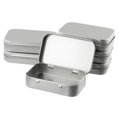 6Pcs Mini Metal Tin-Plated Slide Cover Storage Box Portable Cosmetic Organizer Jewelry Pill Cases Wedding Favor Container Beauty Trend Shop